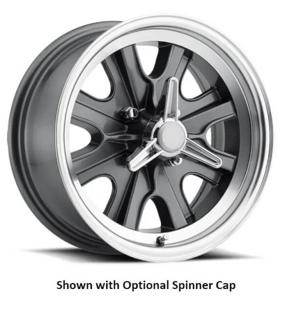 Legendary Wheels HB44 - 15 x 7 in. - 4 x 4.5 - 4.25 BS - Charcoal/Machined 'LW90-50744B