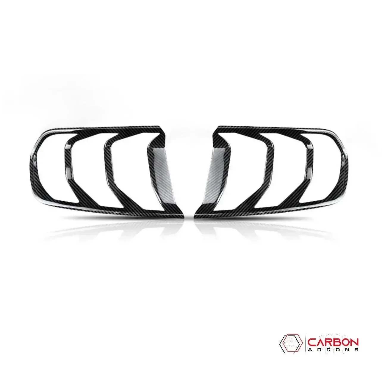 Exterior Carbon Fiber Taillight Trim Covers for 2015–2023 Ford Mustang