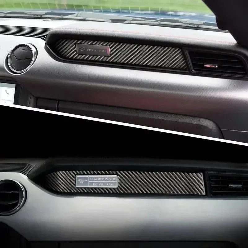 Real Carbon Dashboard Emblem Trim Overlay for Mustang 2015-2023