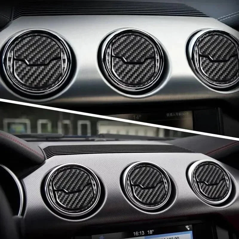 Real Carbon Fiber AC Air Vent Overlay for Mustang 2015-2023