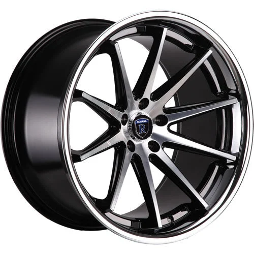 Rohana Wheels RC10 Black w/ Machined Spoke Faces & Chrome Stainless Steel Lip 19x8.5 | 5x114.3 (RC1019855114MA35)