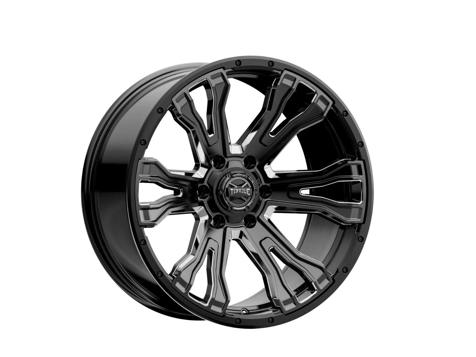 Torque Prime | Gloss Black w/Milled Accent | 20x9 | 6x5.5 | -12mm