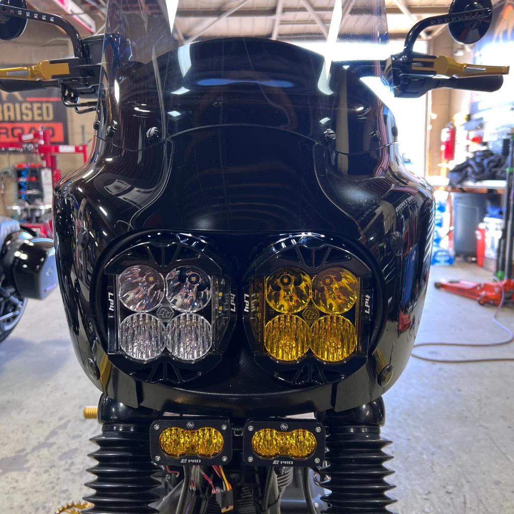 A10 Moto 08-17 Dyna Fat Bob Baja Designs Dual LP4 Lighting Bracket