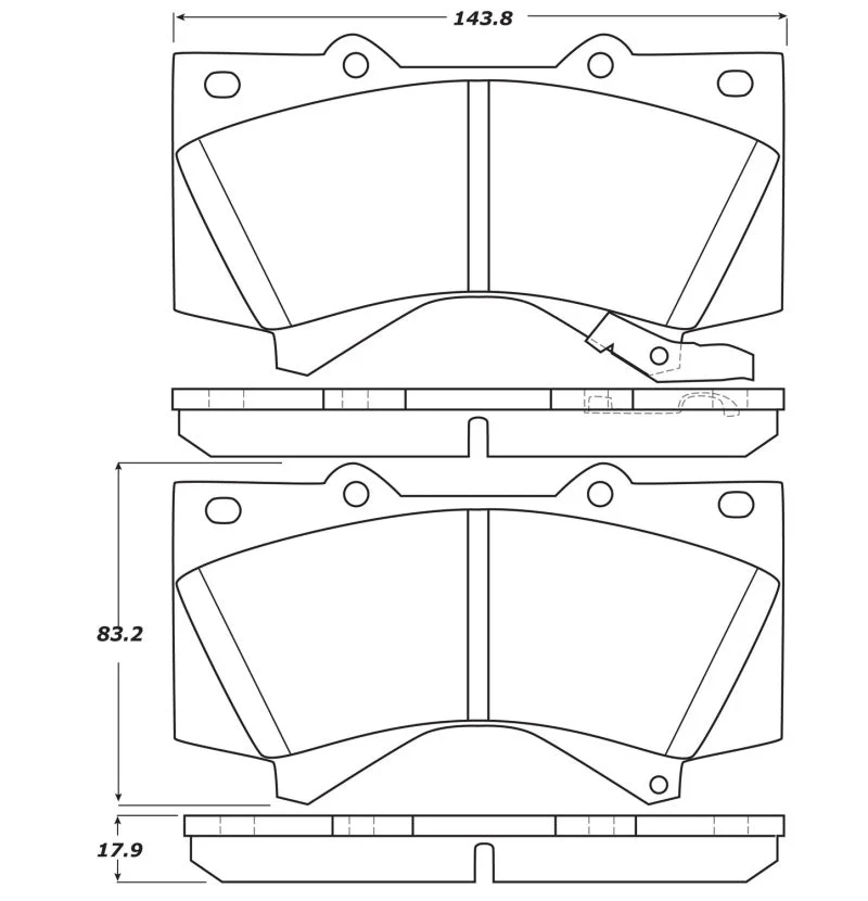 StopTech 07-17 Toyota Tundra Street Performance Front Brake Pads