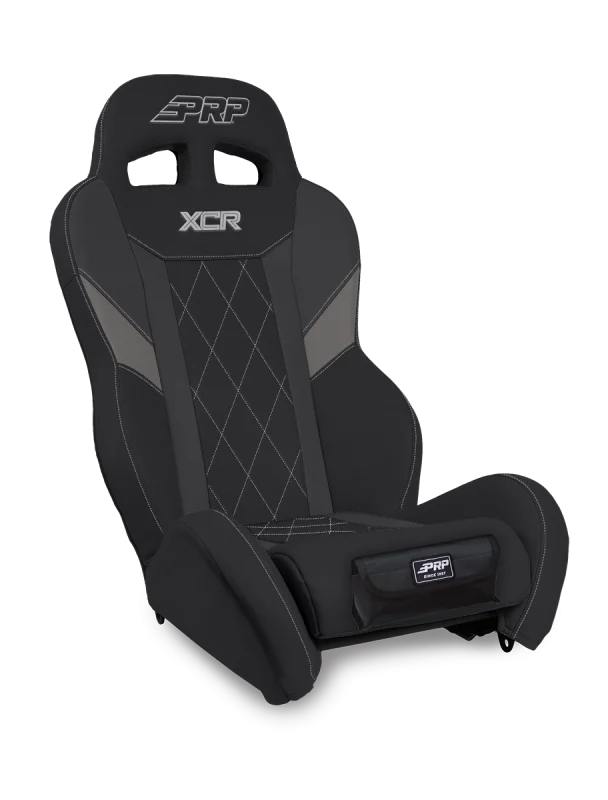 PRP XCR Suspension Seat - Black/Gray w Diamond Stitch and Front Pocket