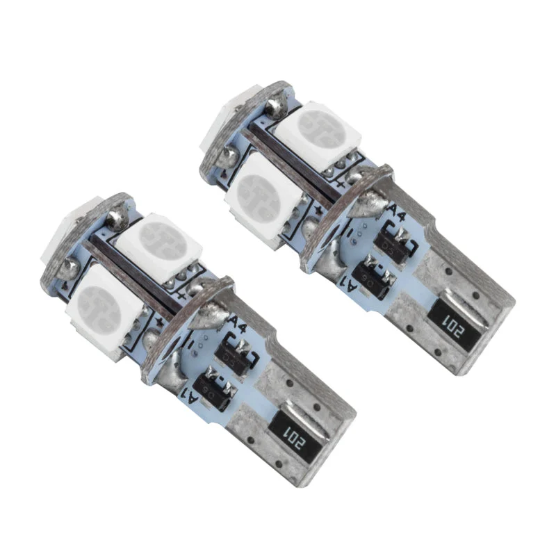 Oracle T10 5 LED 3 Chip SMD Bulbs (Pair) - Pink