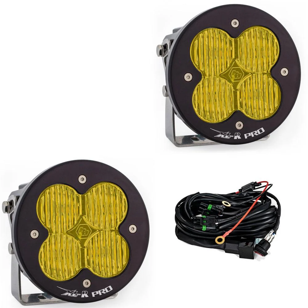LED Light Pods Baja Amber Lens Wide Cornering Pattern Pair XL R Pro Series Baja Designs