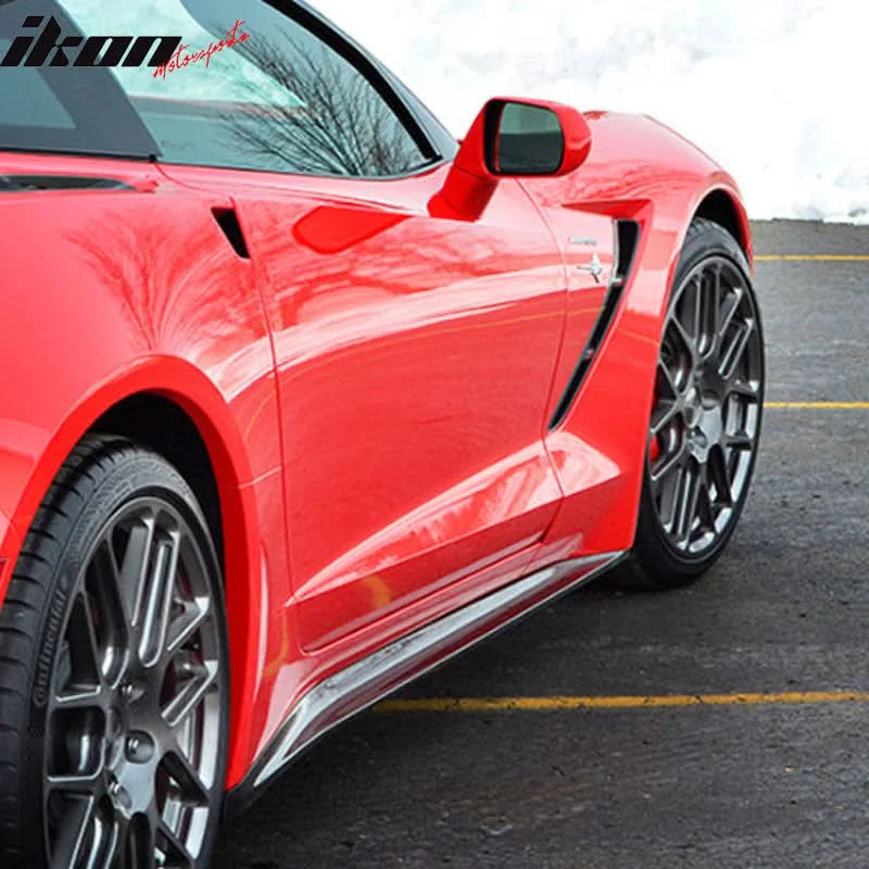2014-2019 Chevrolet Corvette C7 ST Style Side Skirts Carbon Fiber CF