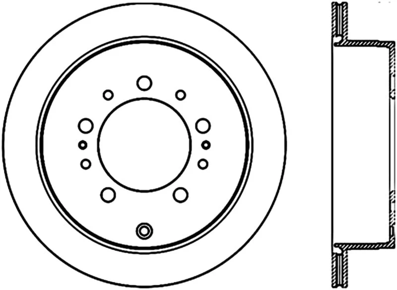 StopTech Sport Slot 08-13 Lexus LX450/470/570 / 07-12 Toyota Tundra Slotted Right Rear CRYO Rotor